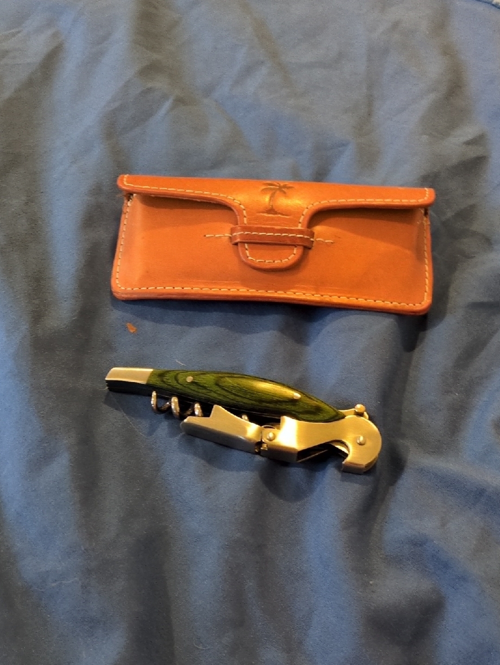 Tommy Bahama Corkscrew with Travel Tan Leather Case
